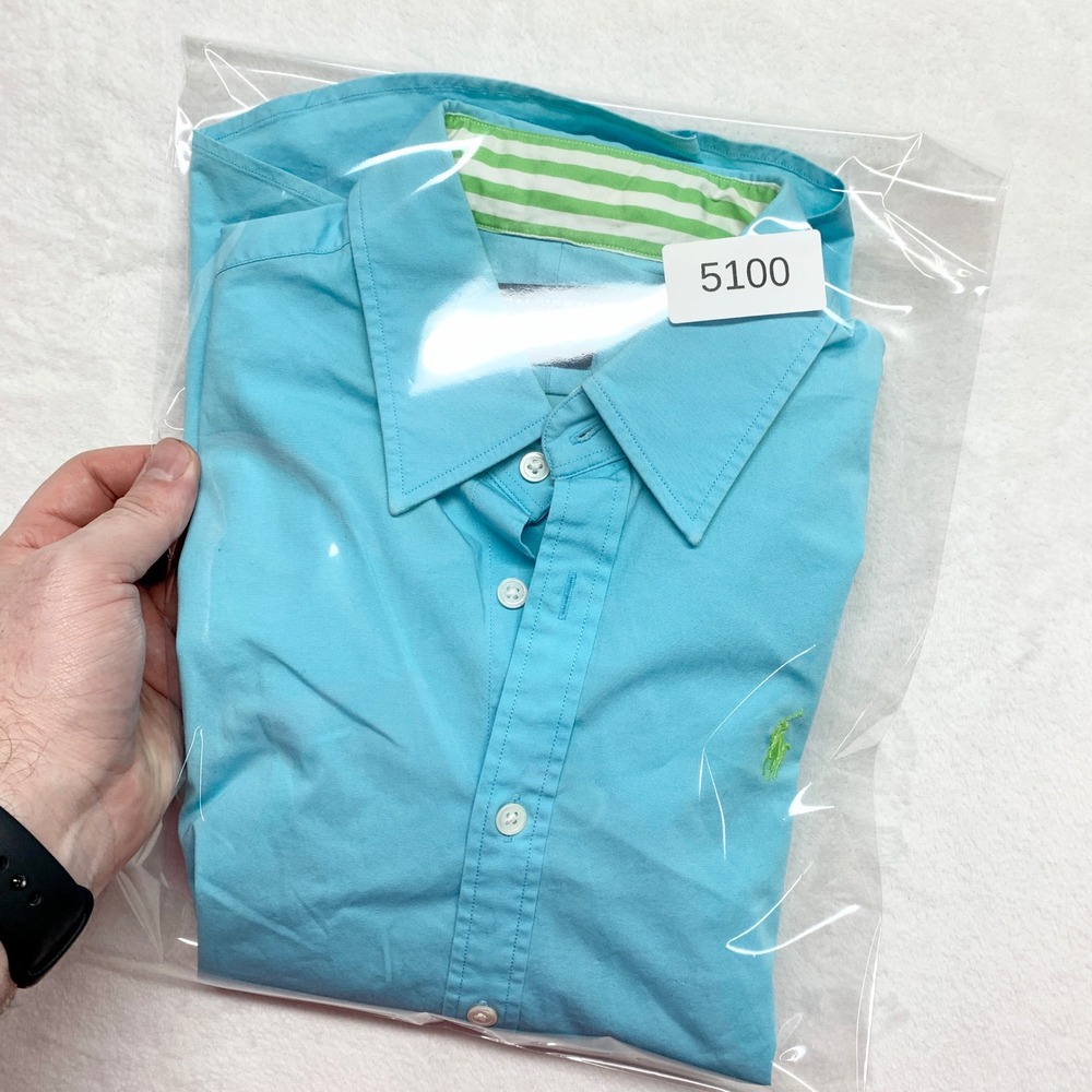 Ralph Lauren Sport Button Down Shirt Womens Size 8 Turquoise Stretch Cotton Pony - Picture 10 of 11